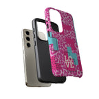 Retro Love Pink Leopard RG Tough Phone Case for iPhone, Galaxy, or Google Pixel
