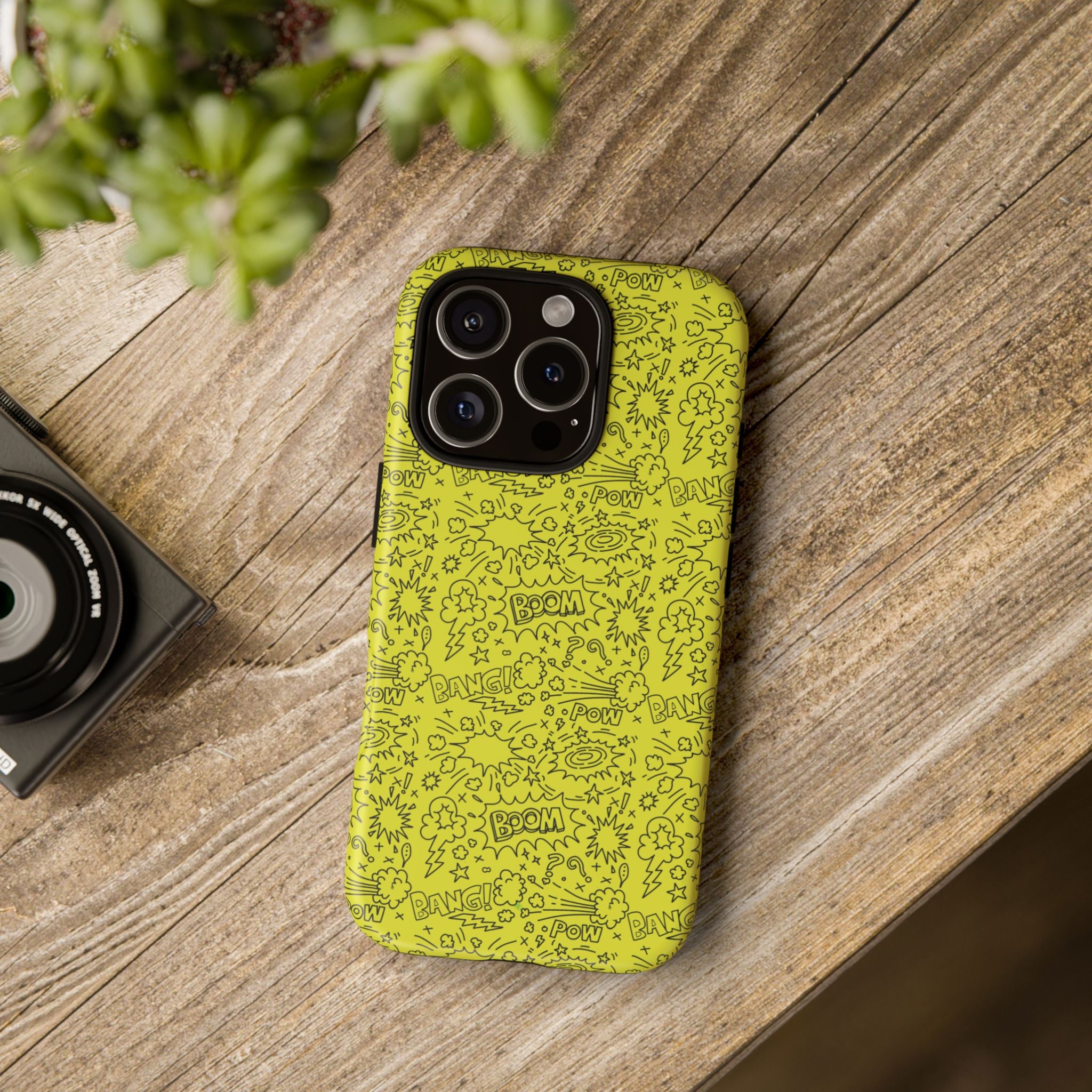 Neon Yellow Wow RG Tough Phone Case for iPhone, Galaxy, or Google Pixel
