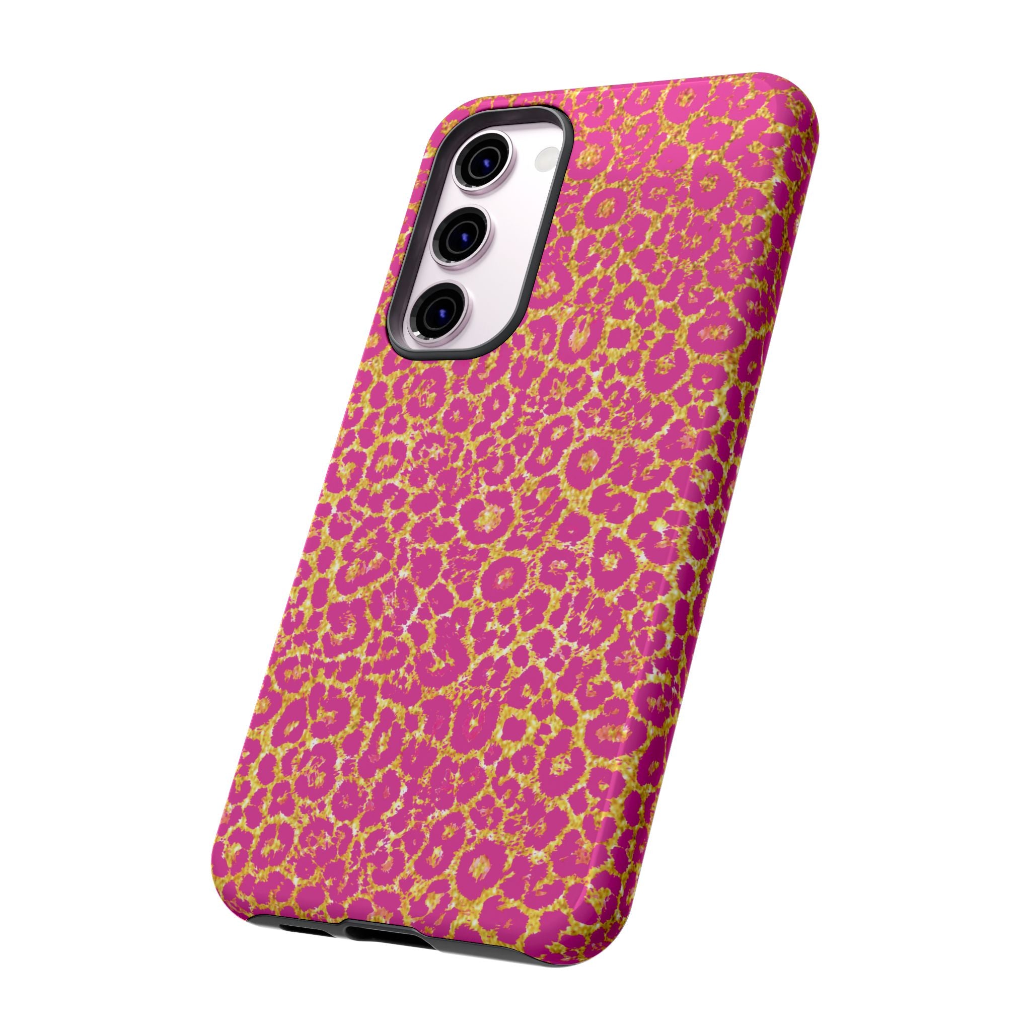 Pink Gold Leopard Tough Case for iPhone, Galaxy, or Google Pixel