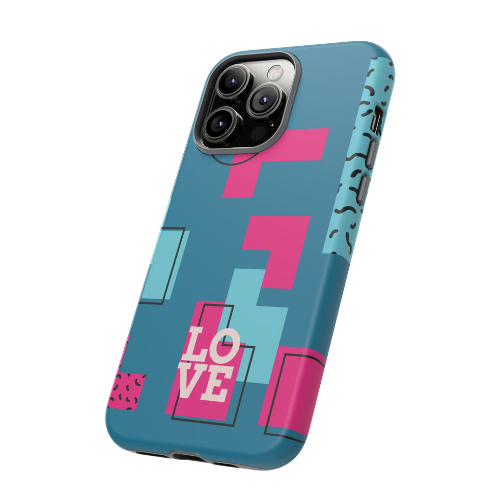 LOVE Teal Green Tough Phone Case for iPhone, Galaxy, or Google Pixel