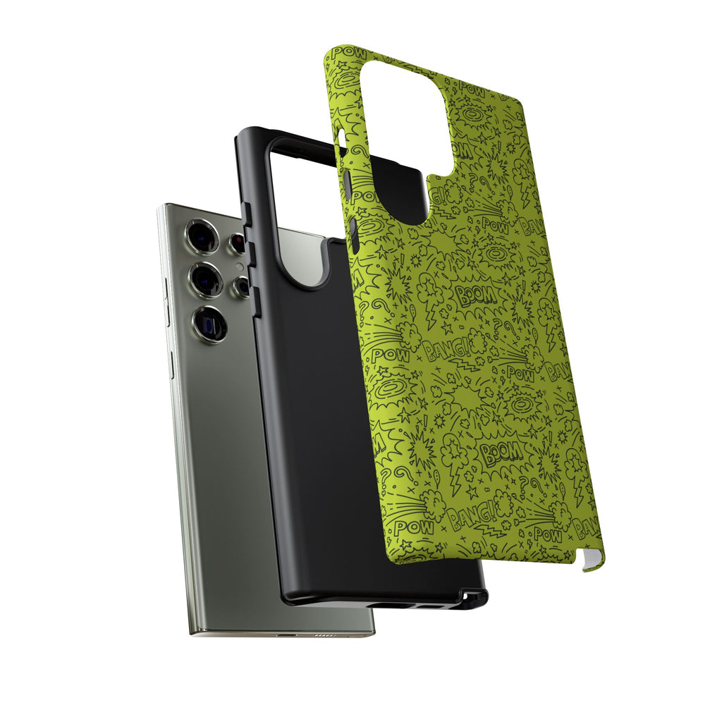 Neon Lime Wow Tough Case for iPhone, Galaxy, or Google Pixel