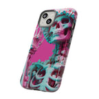 Neon Pink Skeleton Tough Phone Case for iPhone, Galaxy and Google Pixel