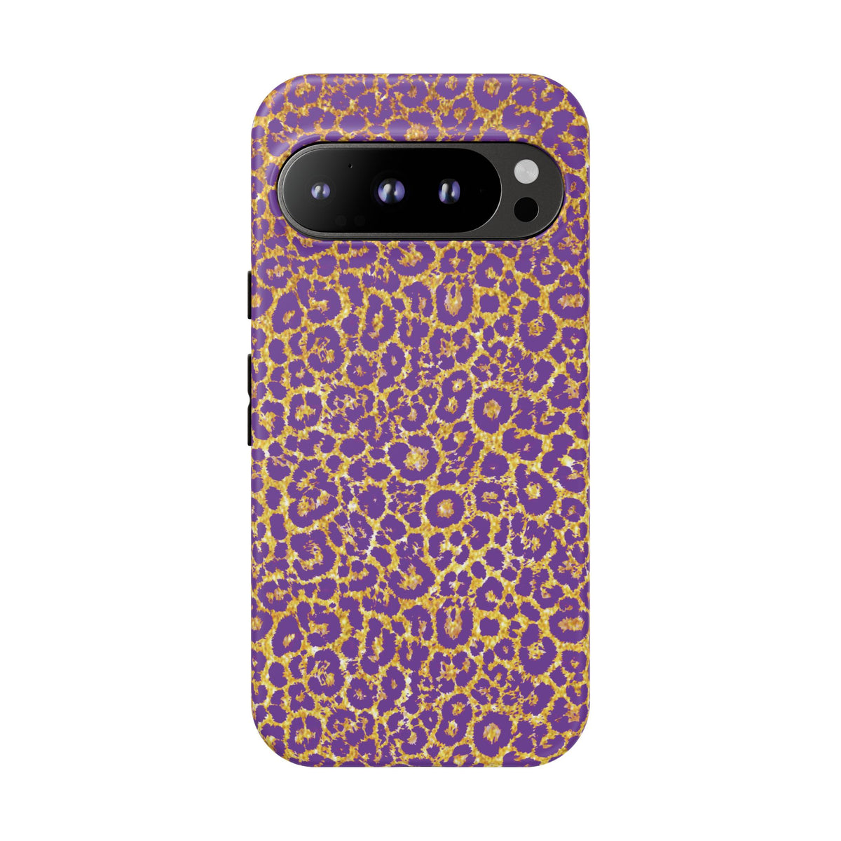 Purple Gold Leopard Tough Phone Case for iPhone, Galaxy, or Google Pixel