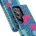 LOVE Blue Leopard 80s Vibe Tough Case for iPhone, Galaxy, or Google Pixel
