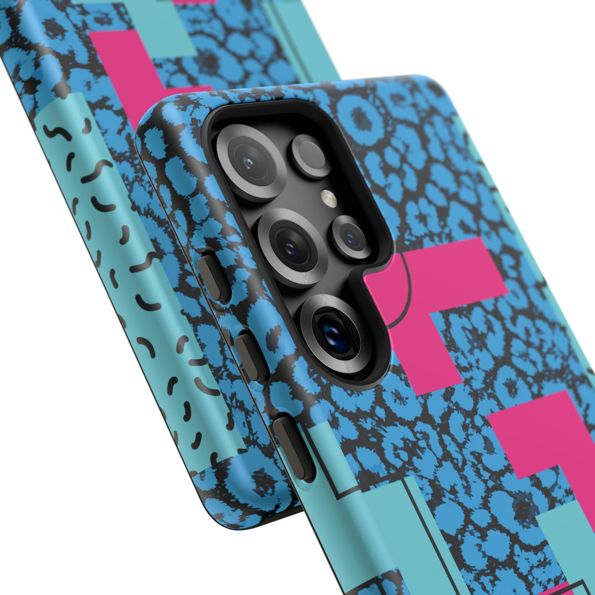 LOVE Blue Leopard 80s Vibe Tough Case for iPhone, Galaxy, or Google Pixel