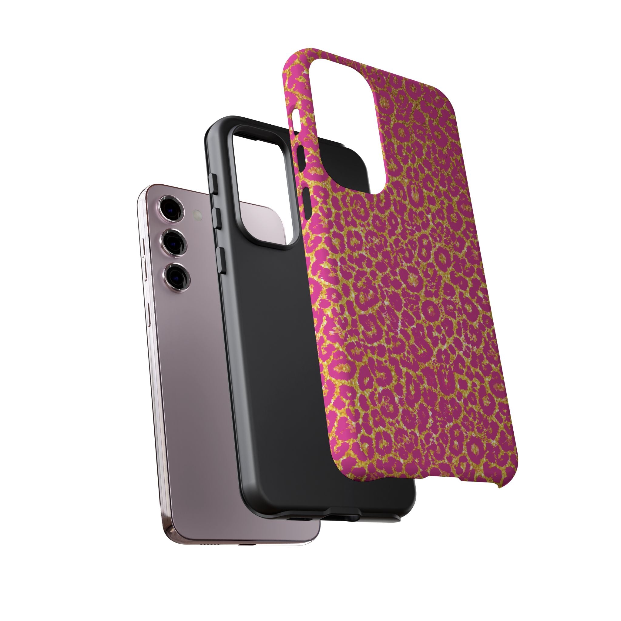 Pink Gold Leopard Tough Case for iPhone, Galaxy, or Google Pixel
