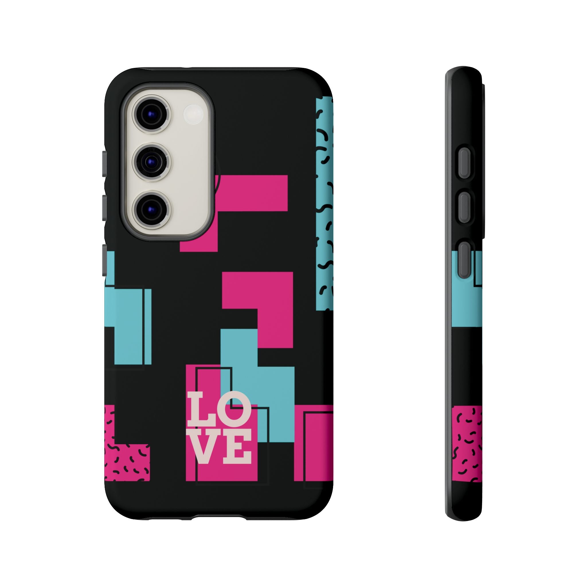 Retro Blocks LOVE Tough Case for iPhone, Galaxy or Google Pixel