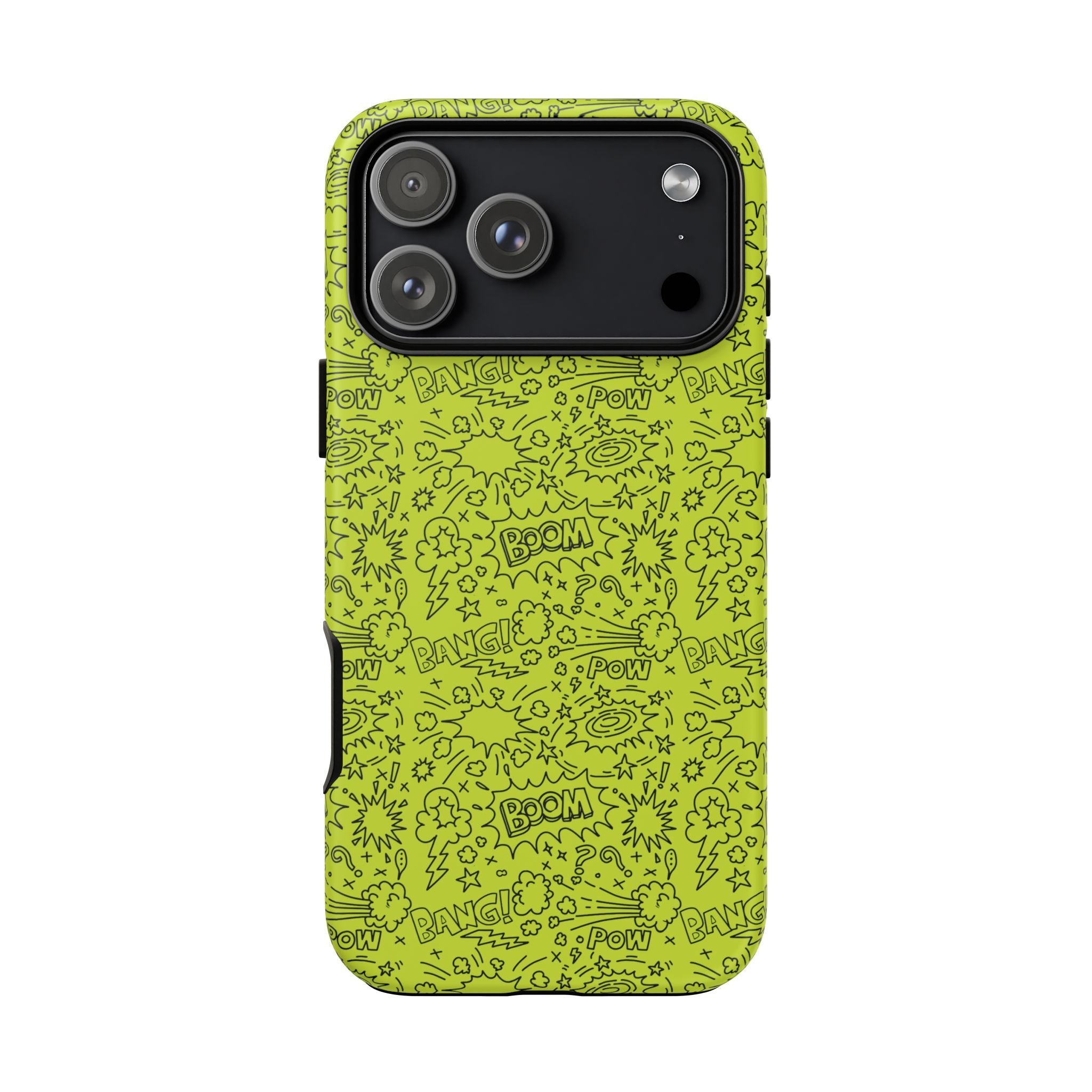Neon Lime Wow Tough Case for iPhone, Galaxy, or Google Pixel