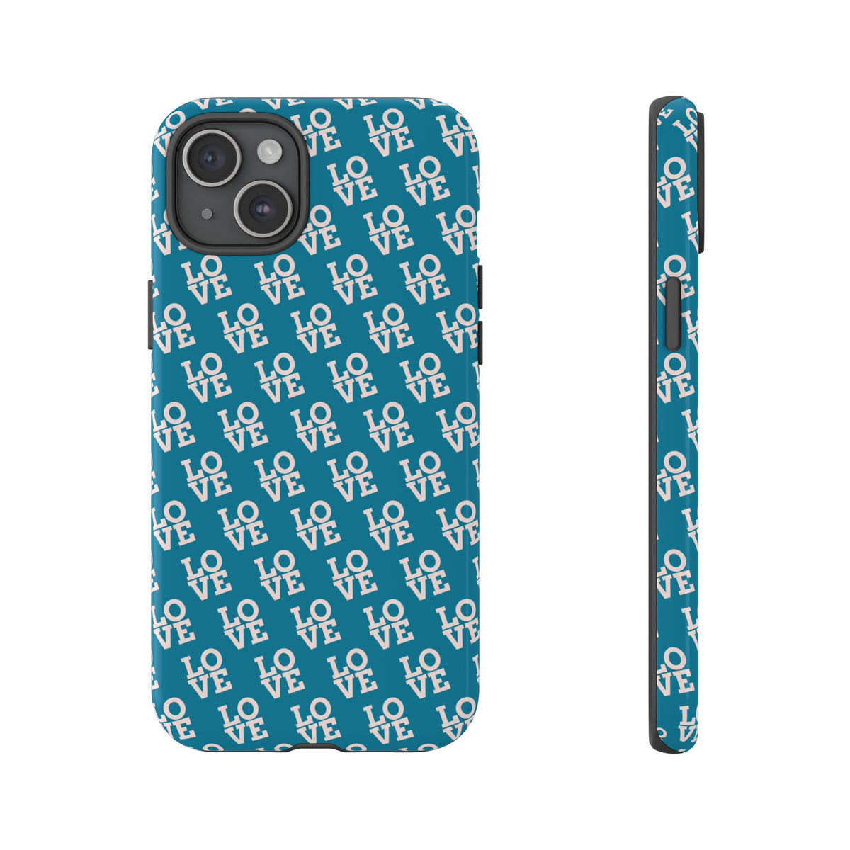 LOVE Teal Green Tough Phone Case iPhone, Galaxy, or Google Pixel