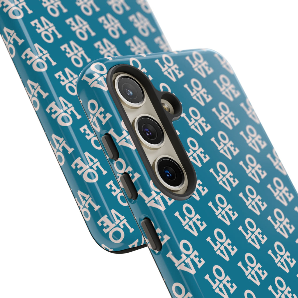 LOVE Teal Green Tough Phone Case iPhone, Galaxy, or Google Pixel