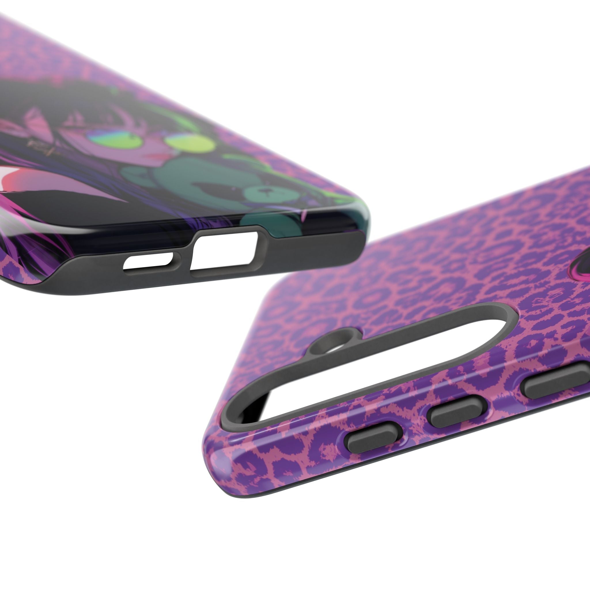 Purple Pink Leopard Kz iPhone, Galaxy and Google Tough Cases