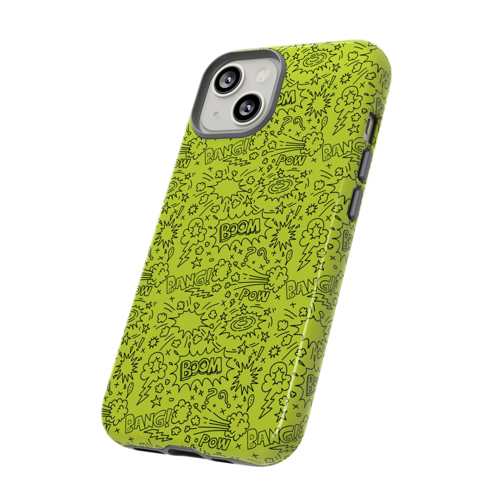 Neon Lime Wow Tough Case for iPhone, Galaxy, or Google Pixel