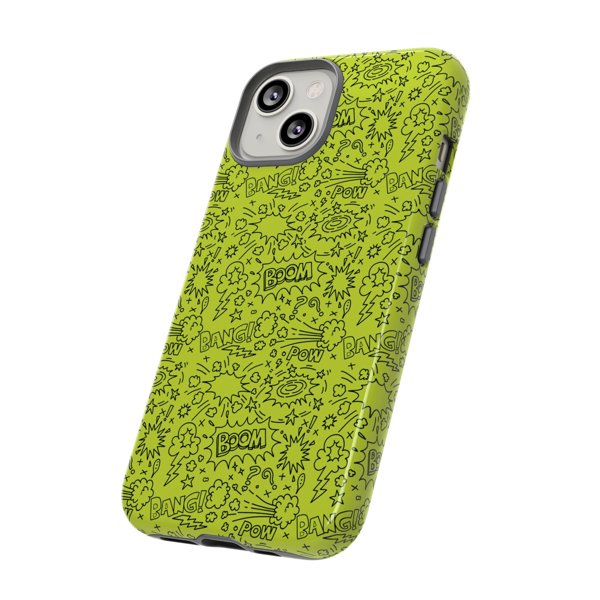Neon Lime Wow Tough Case for iPhone, Galaxy, or Google Pixel