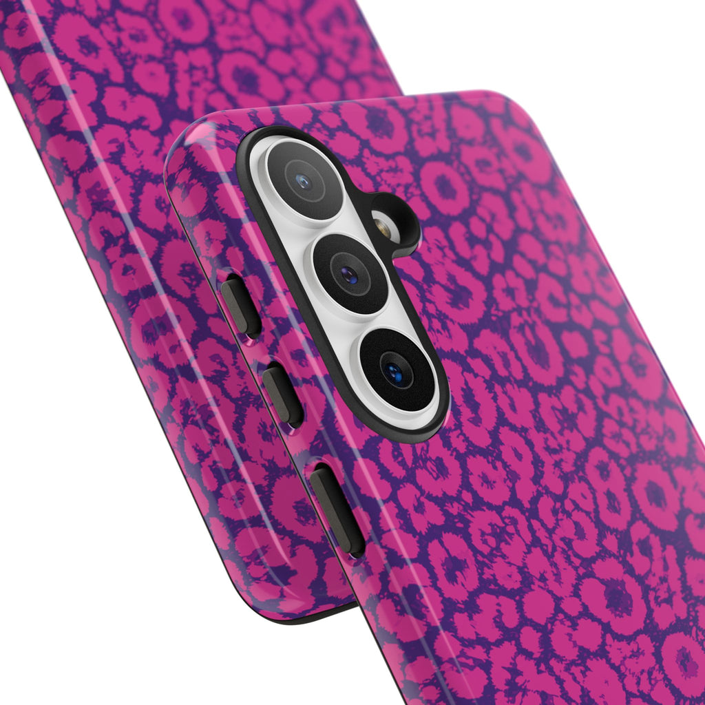 Pink Purple Leopard Tough Phone Case iPhone, Galaxy and Google Pixel