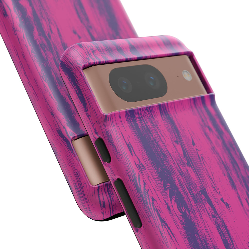 Pink Purple Wood Tough Phone Case iPhone, Galaxy, or Google Pixel