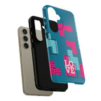 LOVE Teal Green Tough Phone Case for iPhone, Galaxy, or Google Pixel