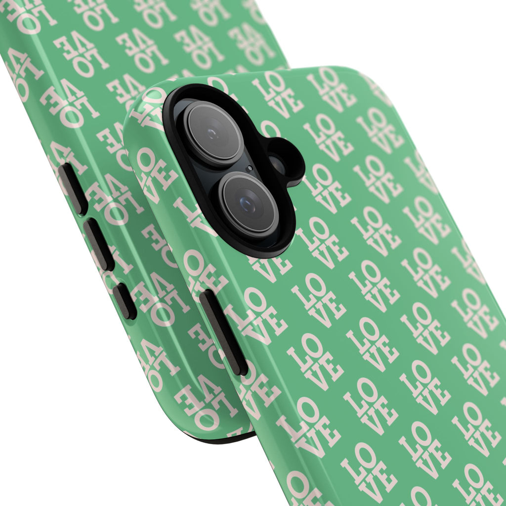 LOVE Aqua Tough Phone Case for iPhone, Galaxy, or Google Pixel