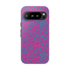 Pink Blue Leopard Tough Phone Case iPhone, Galaxy, or Google Pixel
