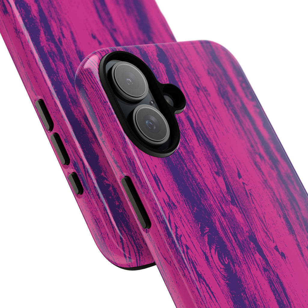 Pink Purple Wood Tough Phone Case iPhone, Galaxy, or Google Pixel