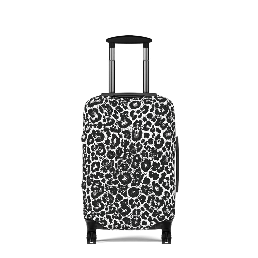 Leopard Print Black and White Luggage Cover