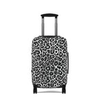 Leopard Print Black and White Luggage Cover