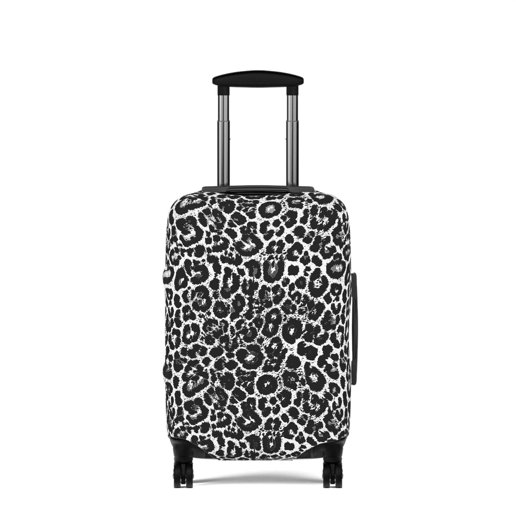 Leopard Print Black and White Luggage Cover