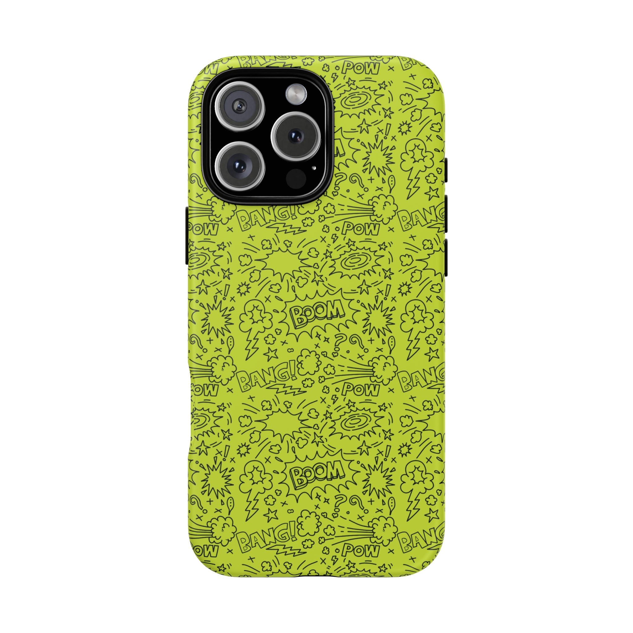 Neon Lime Wow Tough Case for iPhone, Galaxy, or Google Pixel