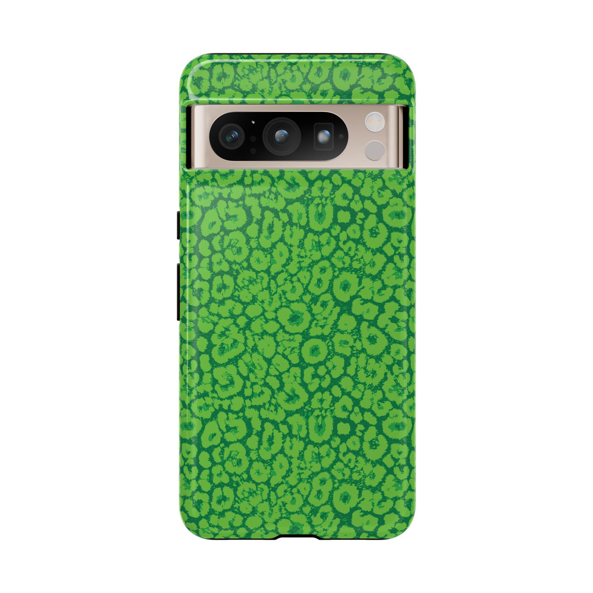 Neon Green Leopard Tough Phone Case for iPhone, Galaxy, or Google Pixel