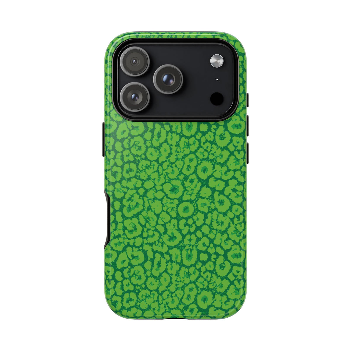 Neon Green Leopard Tough Phone Case for iPhone, Galaxy, or Google Pixel