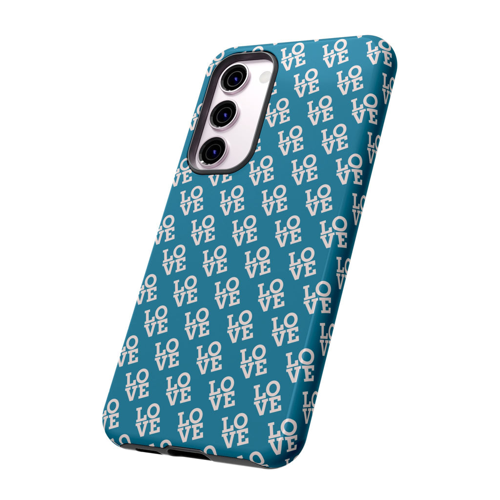 LOVE Teal Green Tough Phone Case iPhone, Galaxy, or Google Pixel