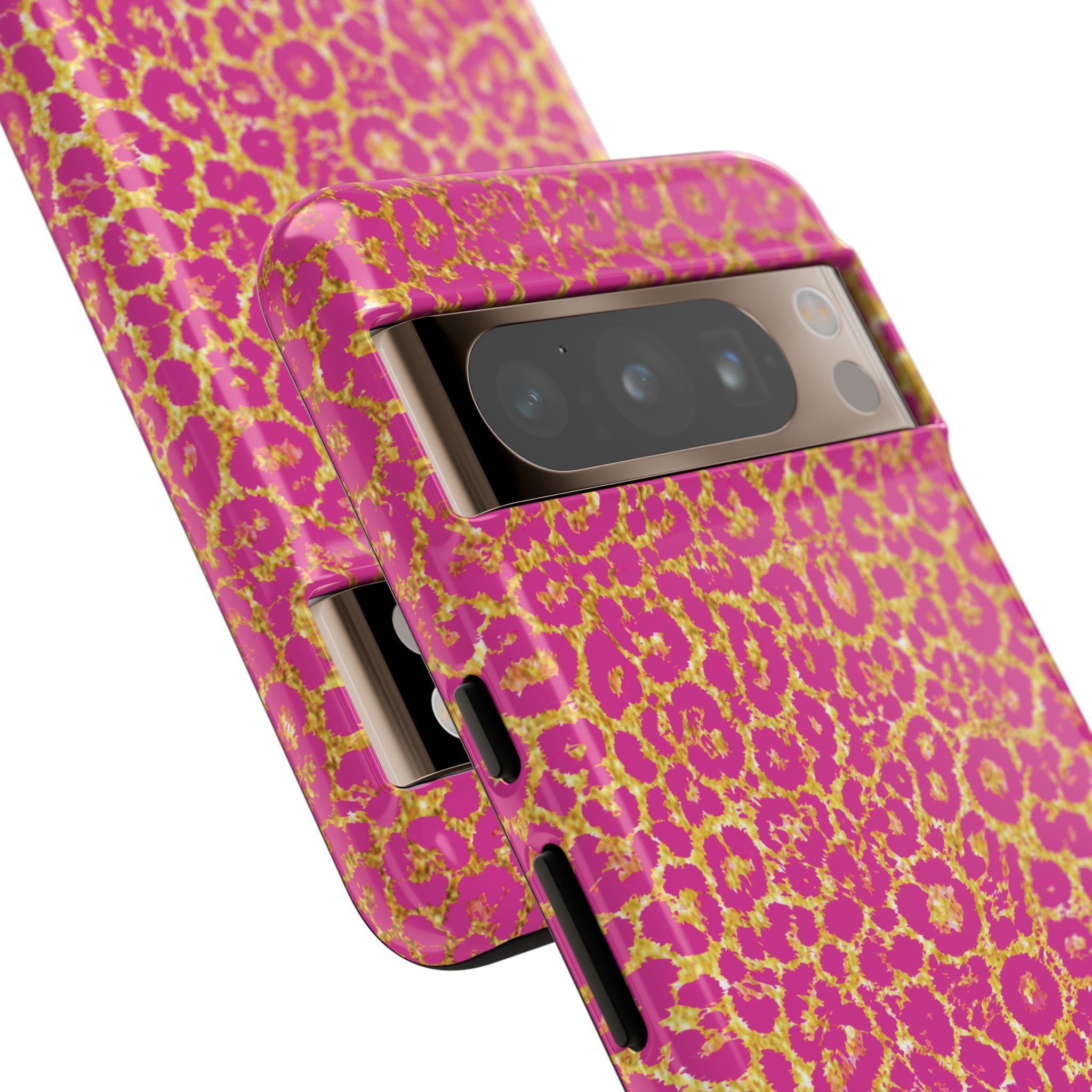 Pink Gold Leopard Tough Case for iPhone, Galaxy, or Google Pixel