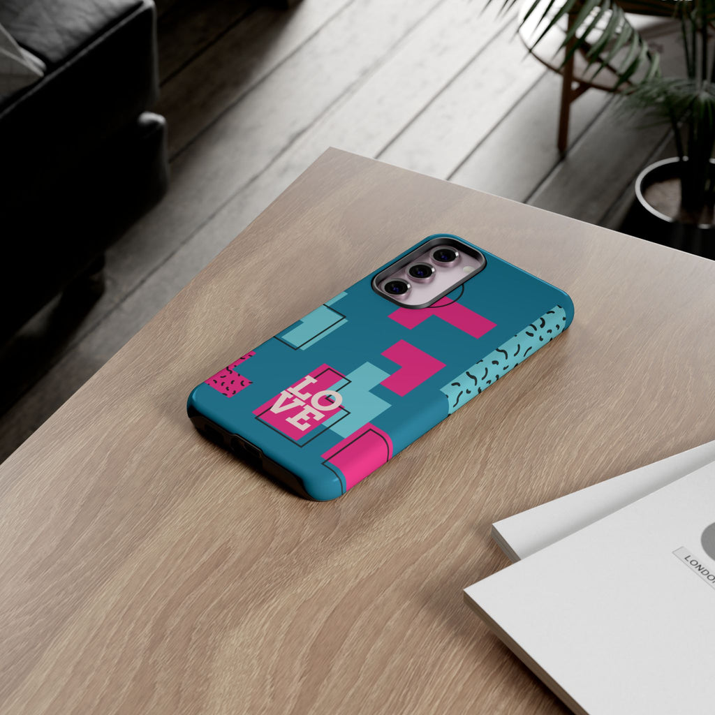 LOVE Teal Green Tough Phone Case for iPhone, Galaxy, or Google Pixel