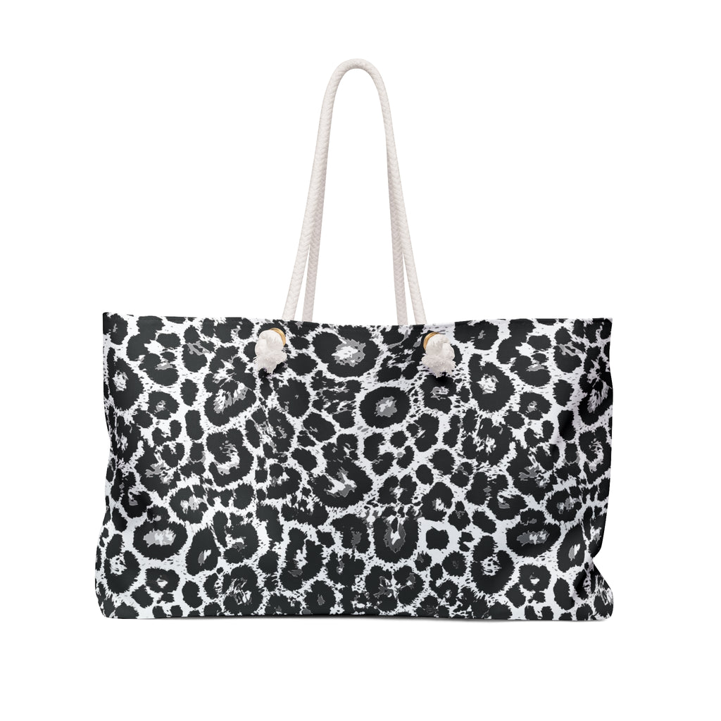 Leopard Eco Friendly Weekender Bag, Travel Tote, Beach Bag
