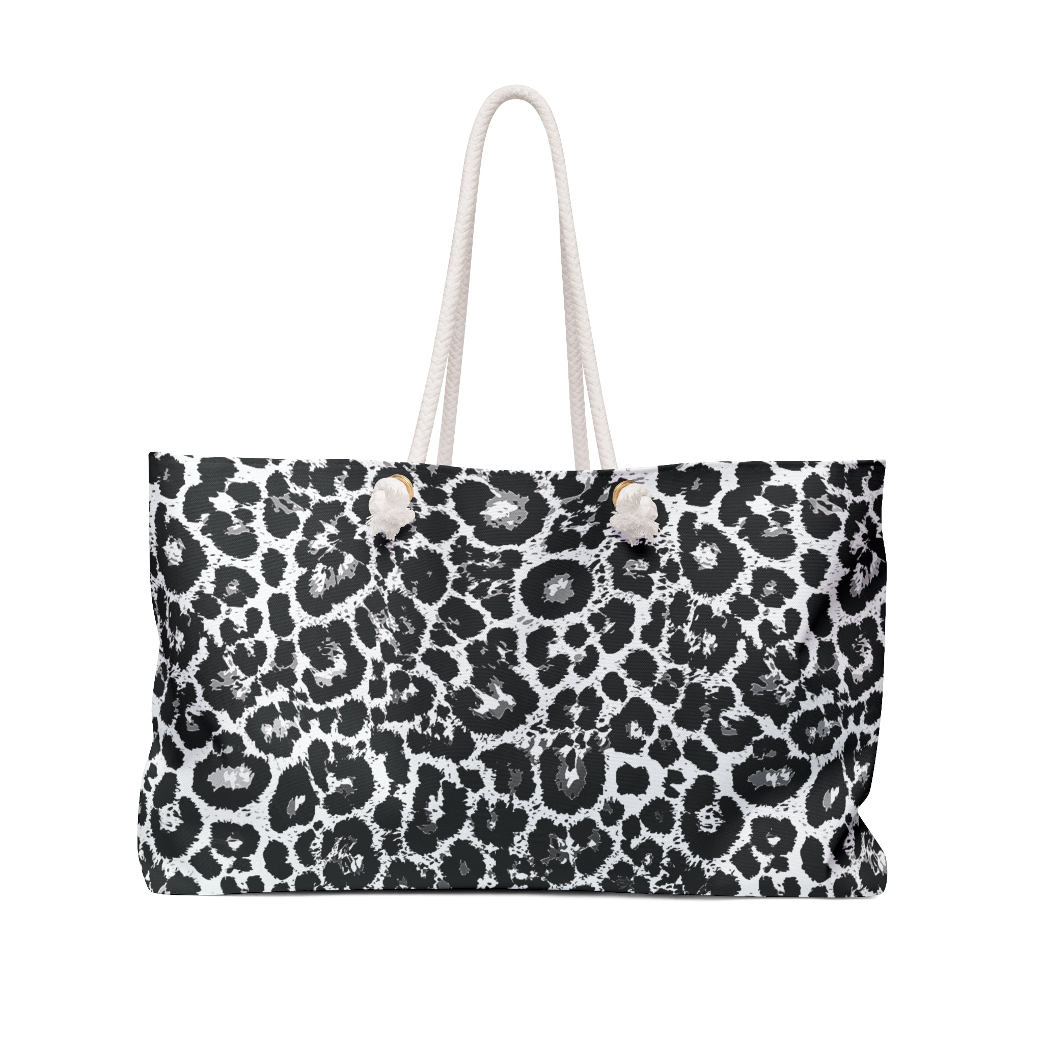 Leopard Eco Friendly Weekender Bag, Travel Tote, Beach Bag
