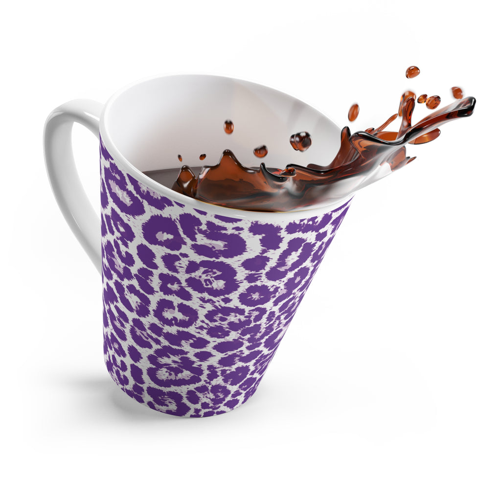 Purple Leopard Print Latte Mug