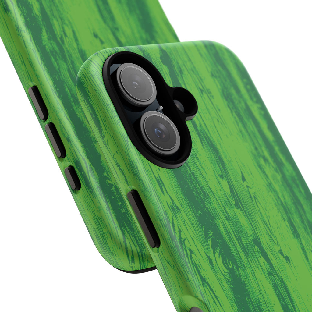 Neon Green Wood Tough Phone Case iPhone, Galaxy, or Google Pixel