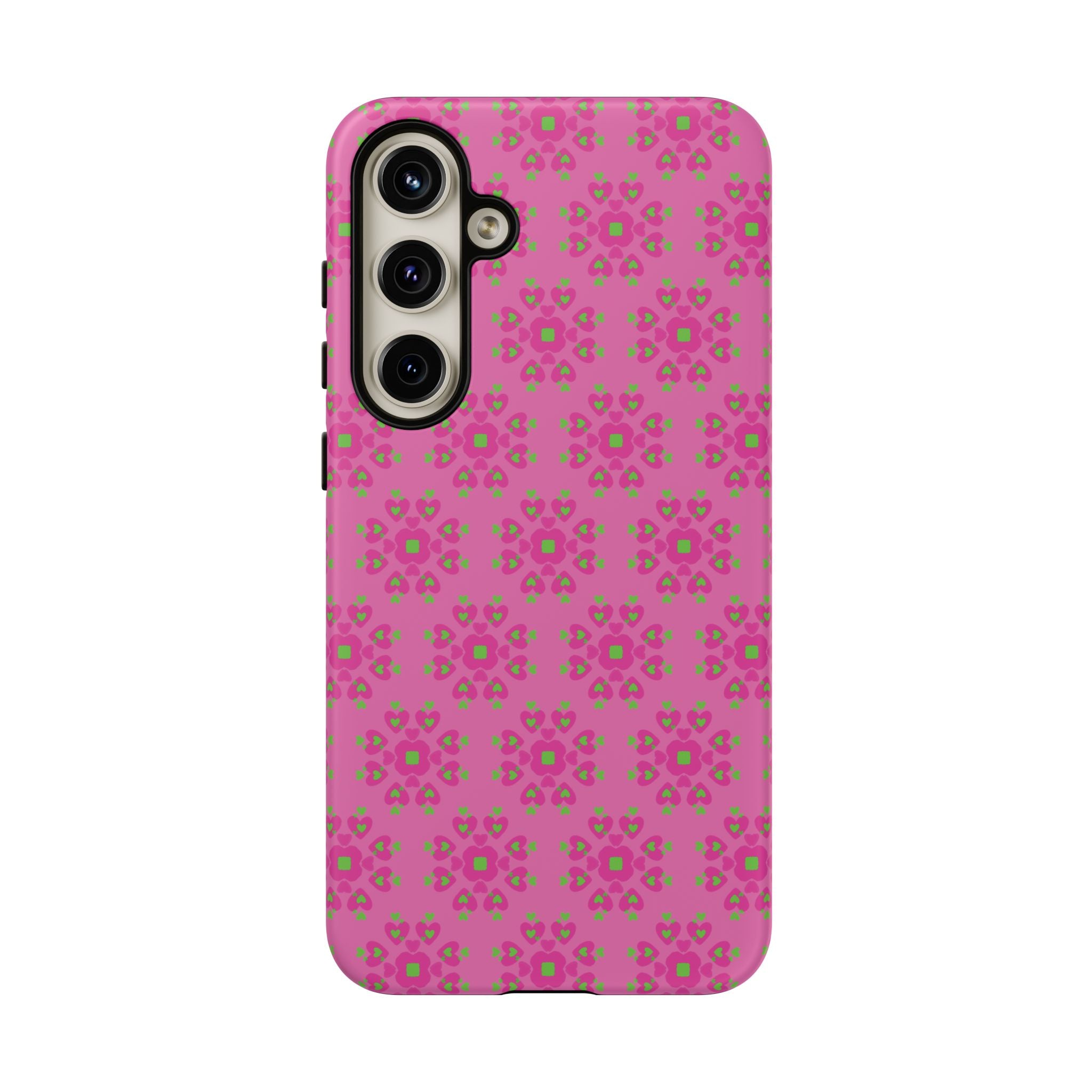 Floresta Heart Pink Tough Phone Case iPhone, Galaxy, or Google Pixel