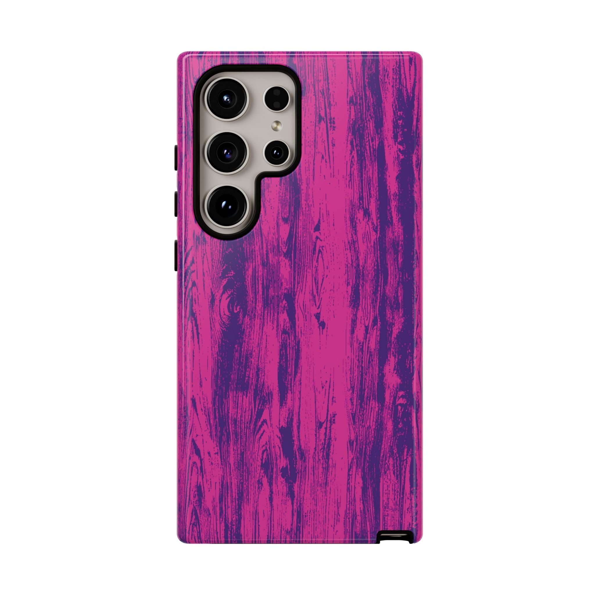 Pink Purple Wood Tough Phone Case iPhone, Galaxy, or Google Pixel