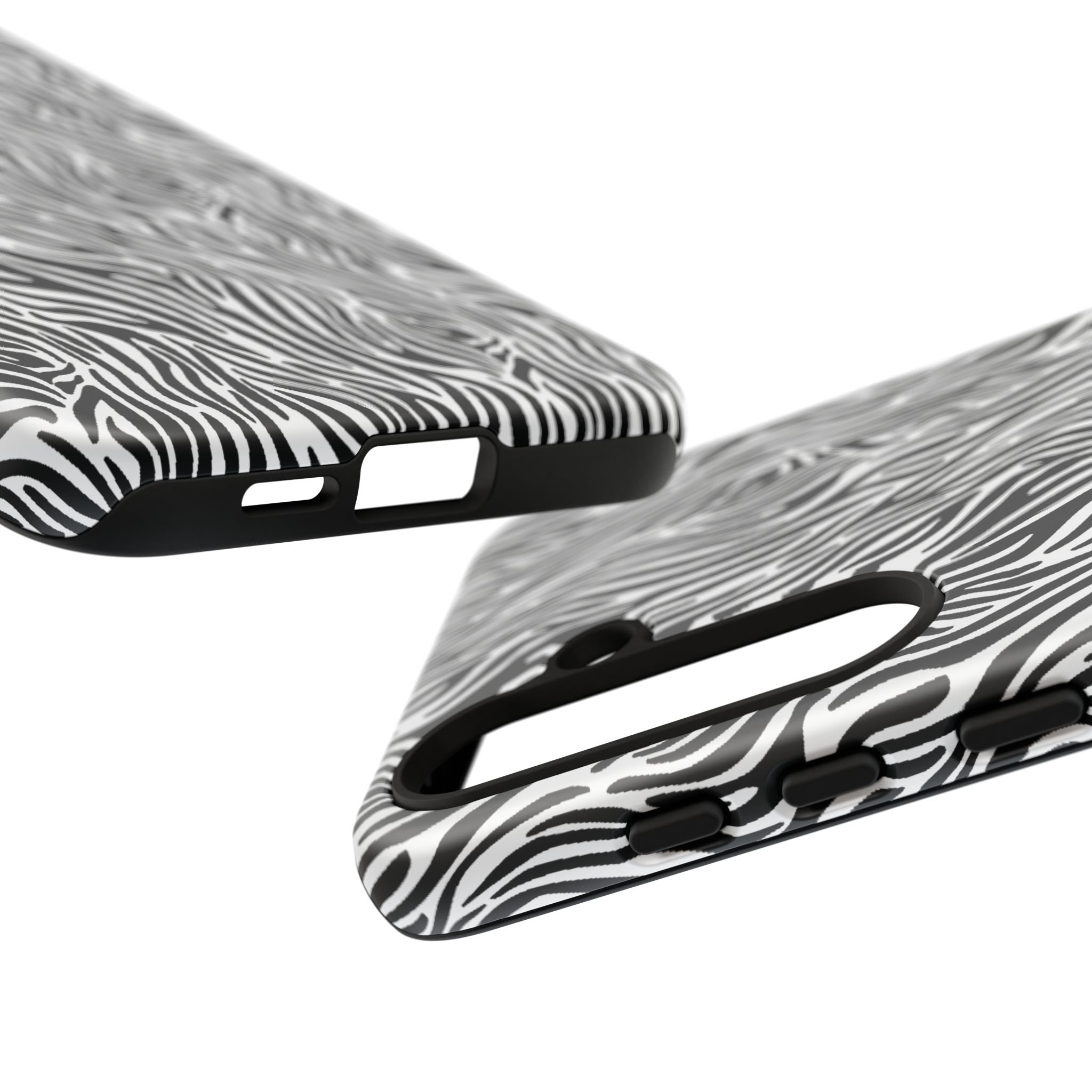 Black and White Zebra Print Tough Case iPhone, Galaxy and Google Pixel