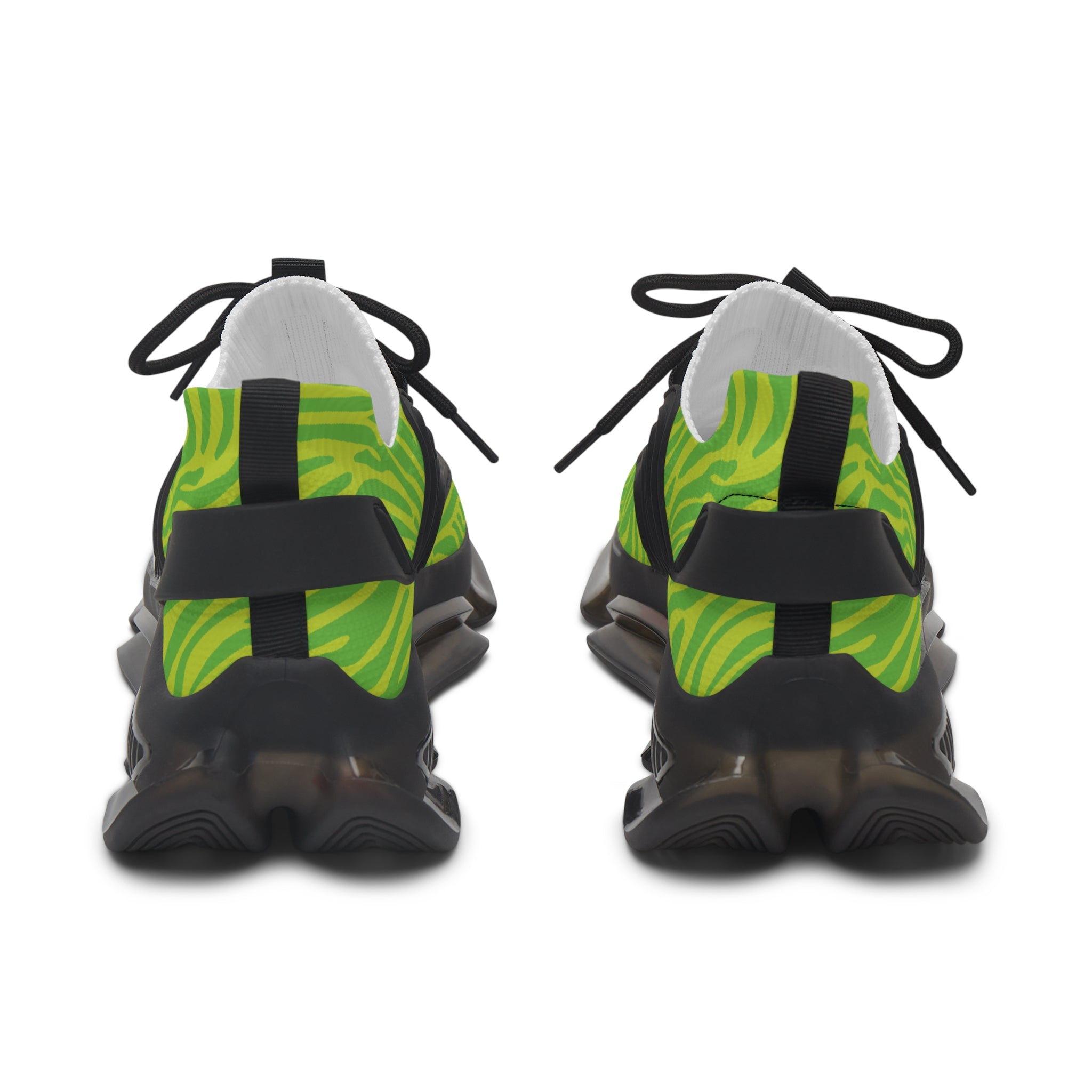 Neon Lime Zebra Women's Mesh Sneakers