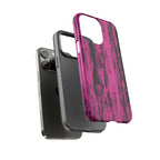 Hot Pink wood print Design Tough Phone Case for iPhone, Galaxy, or Google Pixel