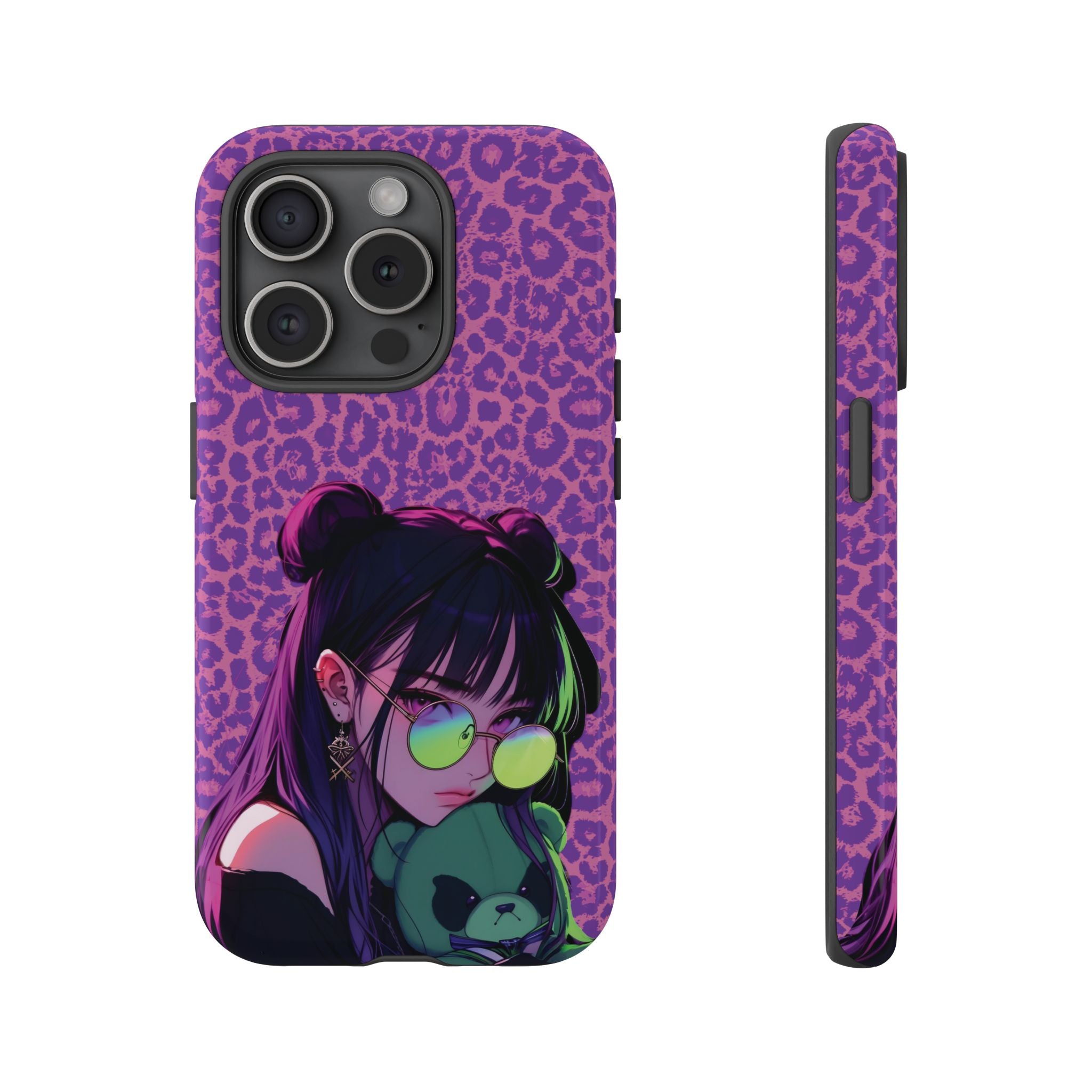 Purple Pink Leopard Kz iPhone, Galaxy and Google Tough Cases