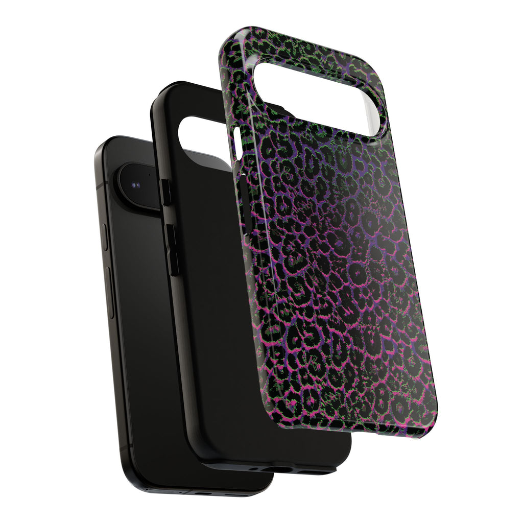 Colorful Leopard Tough Phone Case for iPhone, Galaxy, or Google Pixel