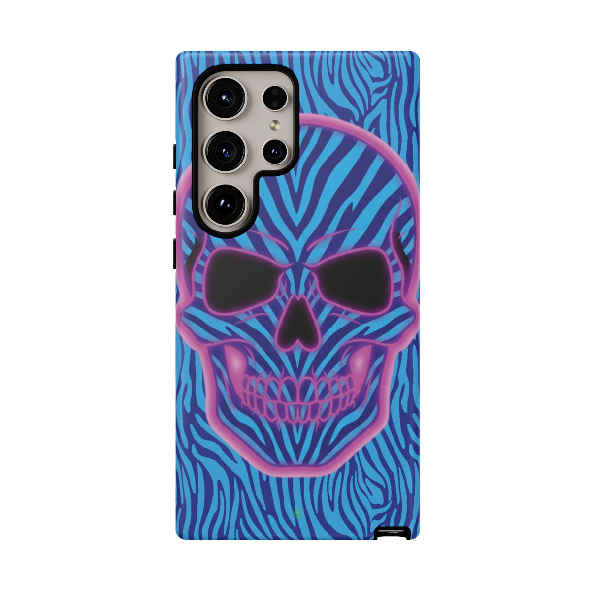Neon Zebra Skull Tough Phone Case for iPhone, Galaxy, or Google Pixel