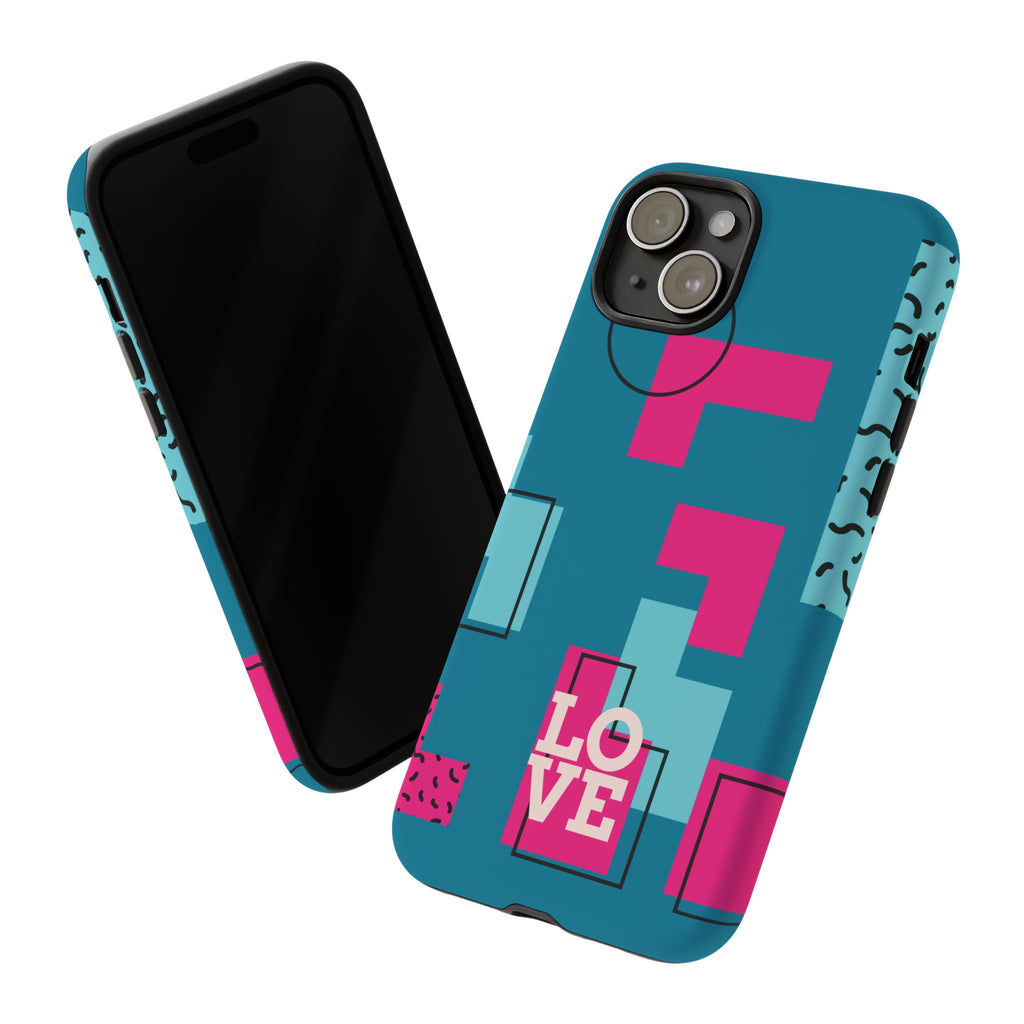 LOVE Teal Green Tough Phone Case for iPhone, Galaxy, or Google Pixel