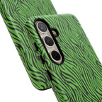 Neon Green Zebra Tough Phone Case iPhone, Galaxy, or Google Pixel