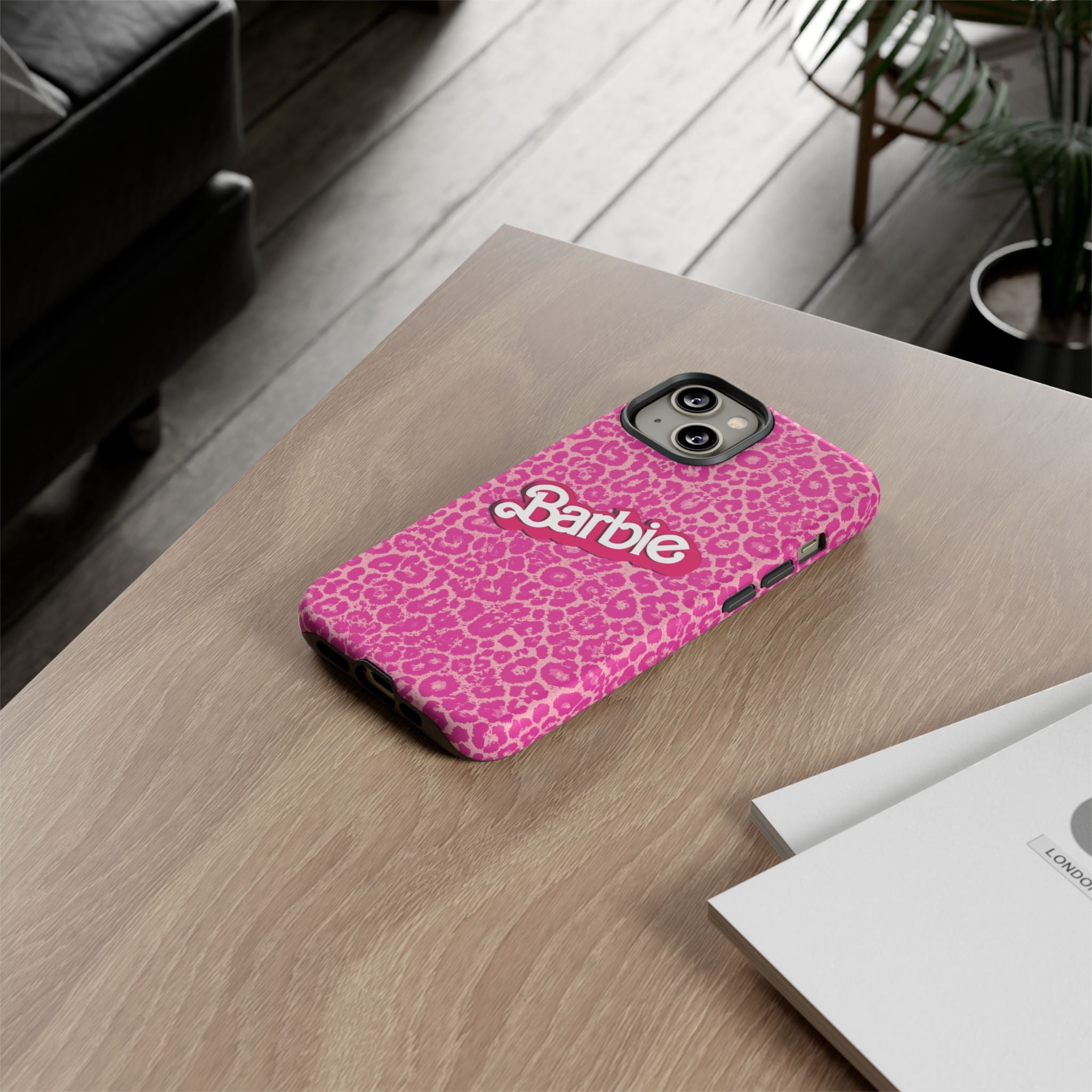 Hot Neon Pink Leopard Barb Tough Phone Case iPhone, Galaxy, or Google Pixel
