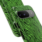 Neon Green Zebra Tough Phone Case iPhone, Galaxy, or Google Pixel