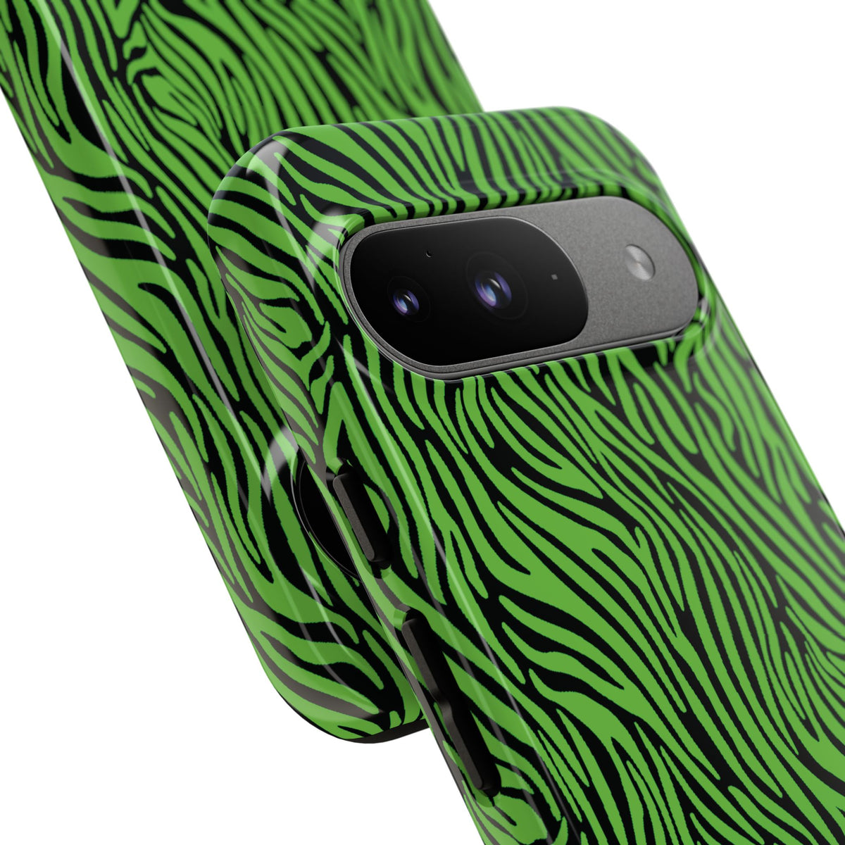 Neon Green Zebra Tough Phone Case iPhone, Galaxy, or Google Pixel