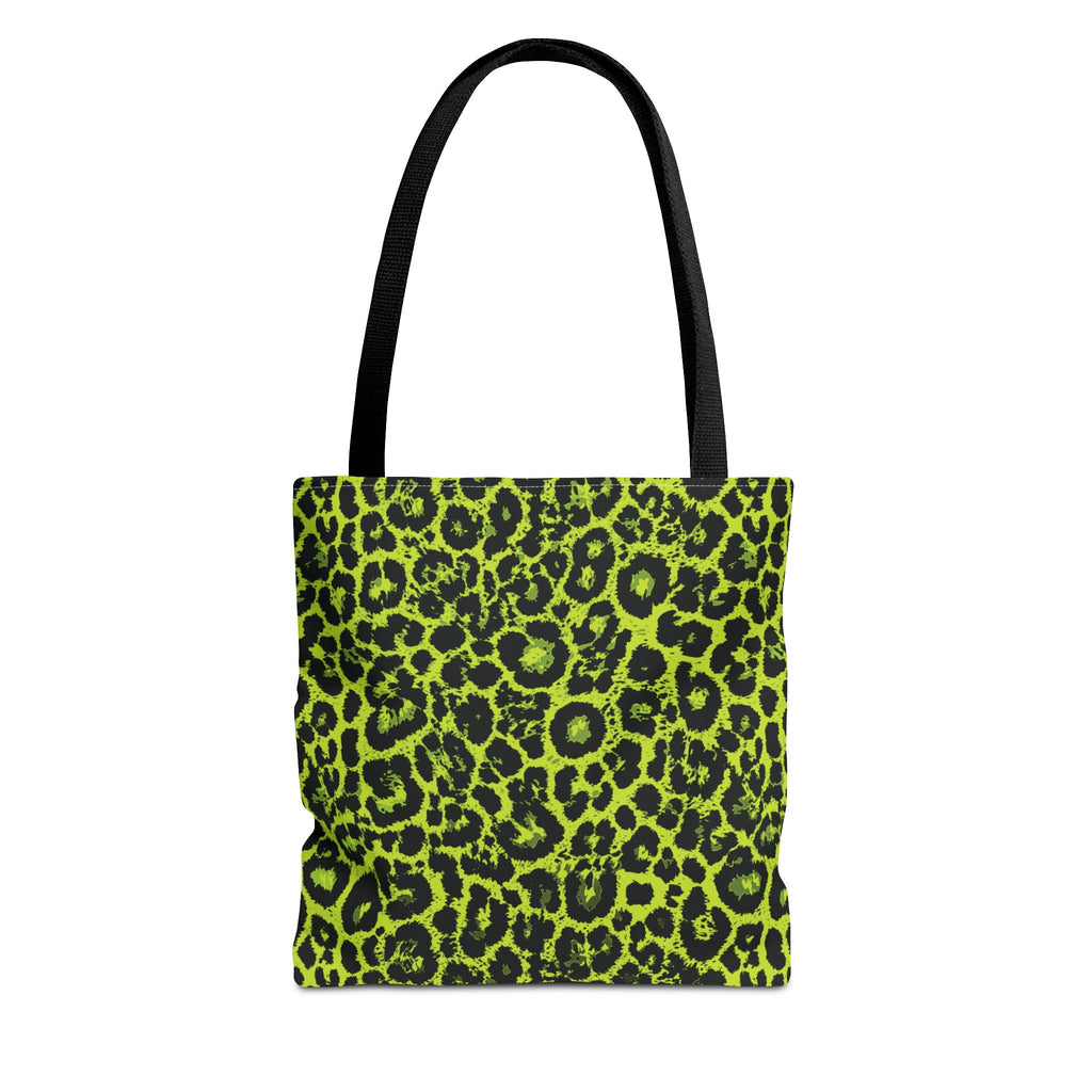 Neon Lime Leopard Tote Bags